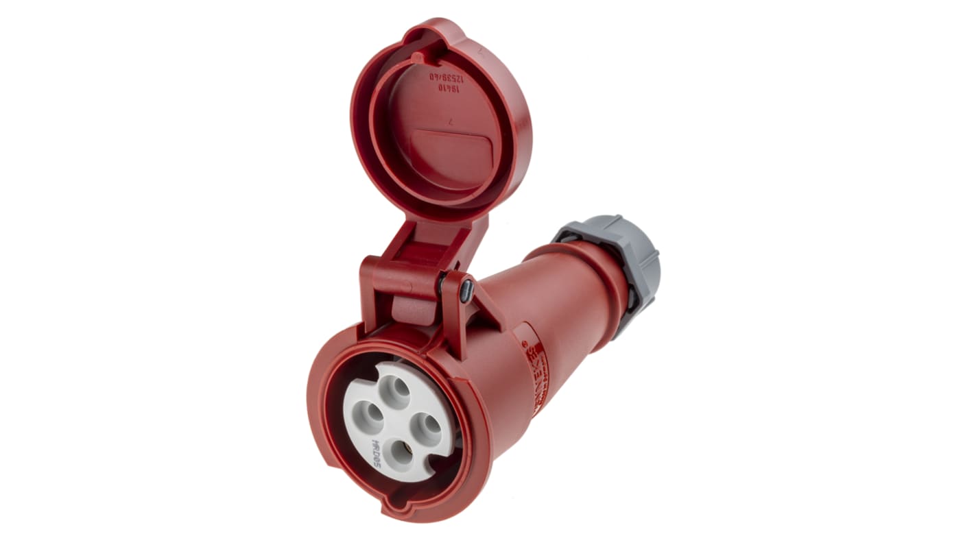 MENNEKES, AM-TOP IP44 Red Cable Mount 4P Industrial Power Socket, Rated At 16A, 400 V