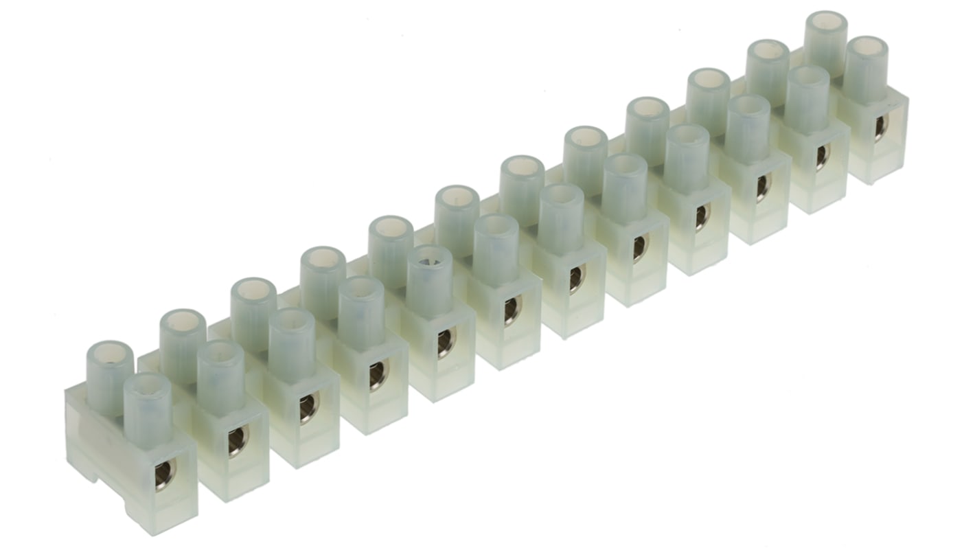 RS PRO Non-Fused Terminal Block, 12-Way, 50A, 10 mm² Wire, Screw Down Termination