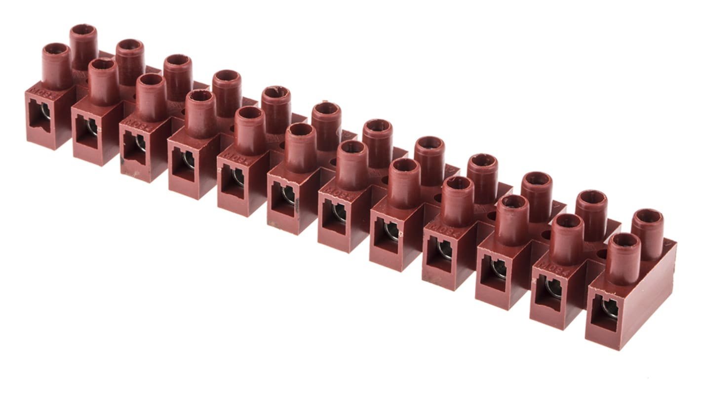 Bornier de raccordement RS PRO, 12 pôles , 12mm, A visser, 41A