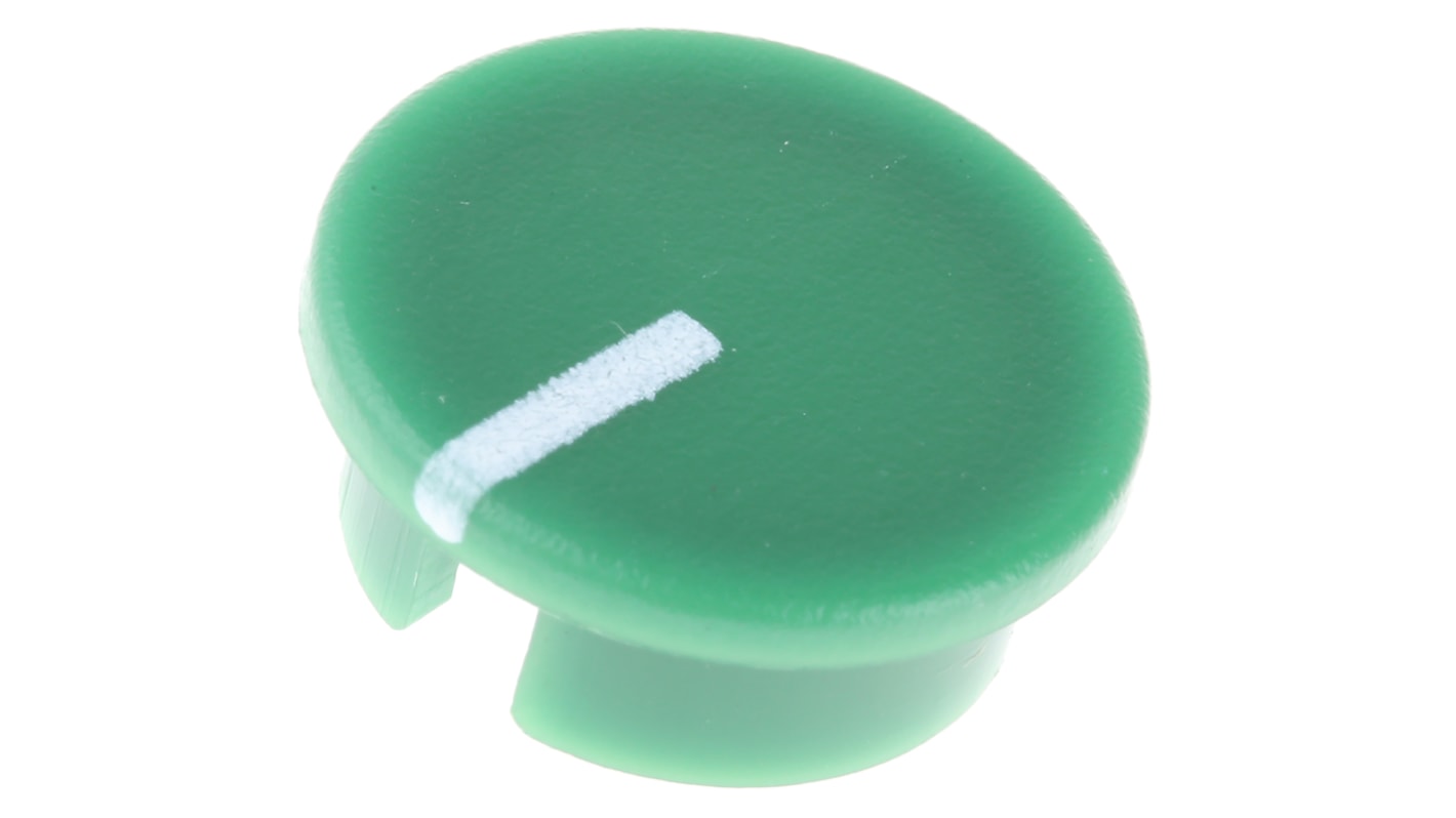RS PRO 19mm Green Potentiometer Knob Cap for 6.4mm Shaft