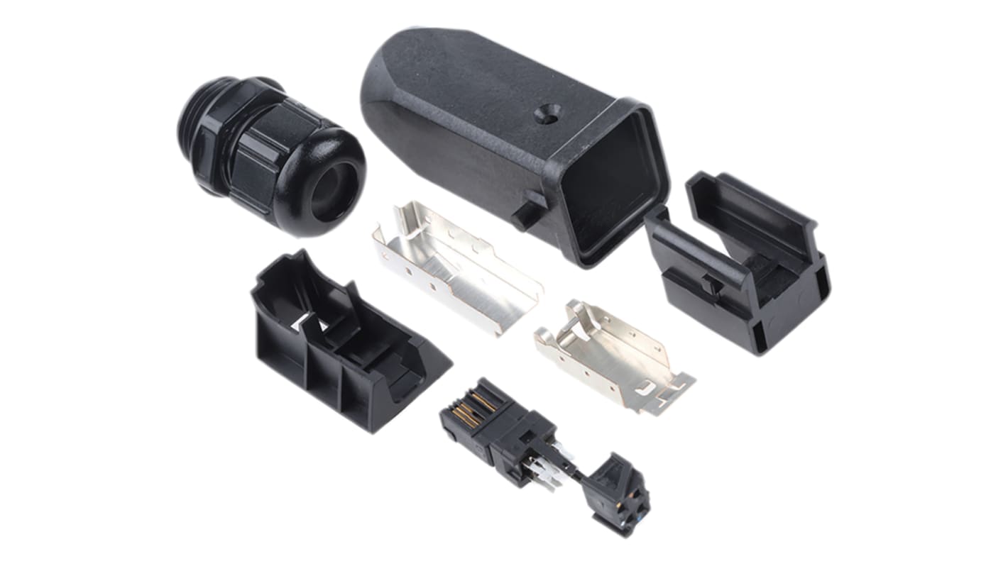 HARTING Han 3A RJ45 Series Male RJ45 Connector, Panel Mount, Cat5 Straight 1 Port