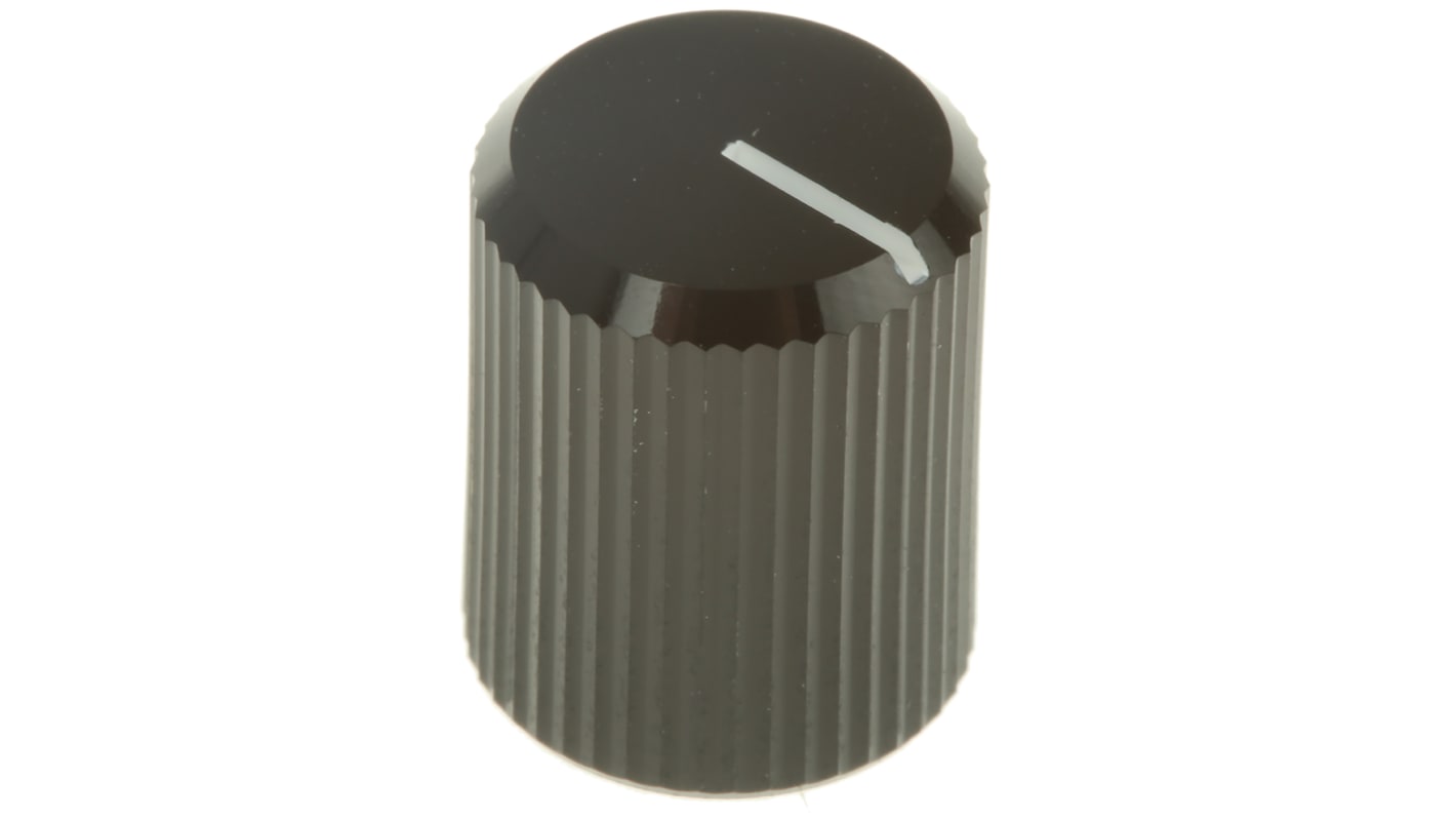 RS PRO 10mm Black Potentiometer Knob for 3.2mm Shaft Splined