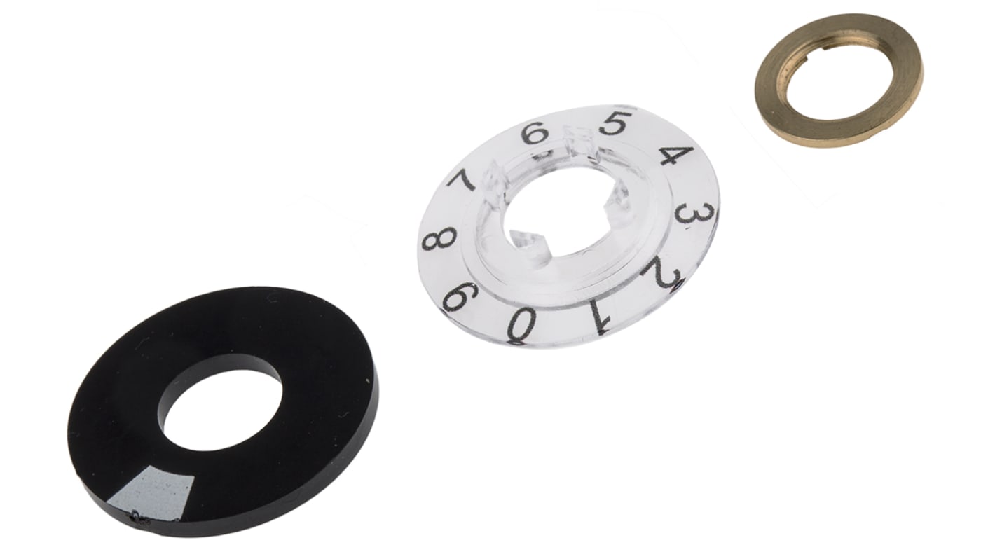 RS PRO 14mm Black Potentiometer Dial for 6.35mm Shaft