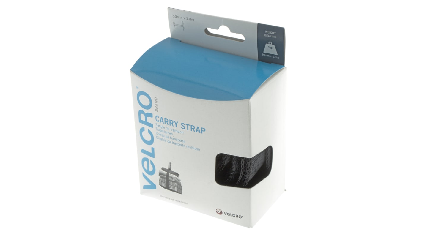 Velcro Black Hook & Loop Tape, 50mm x 1.8m