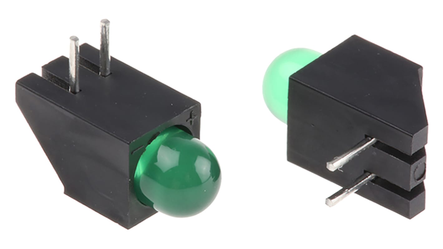 Kingbright L-1503CB/1GD, Green Right Angle PCB LED Indicator, Through Hole 2.5 V