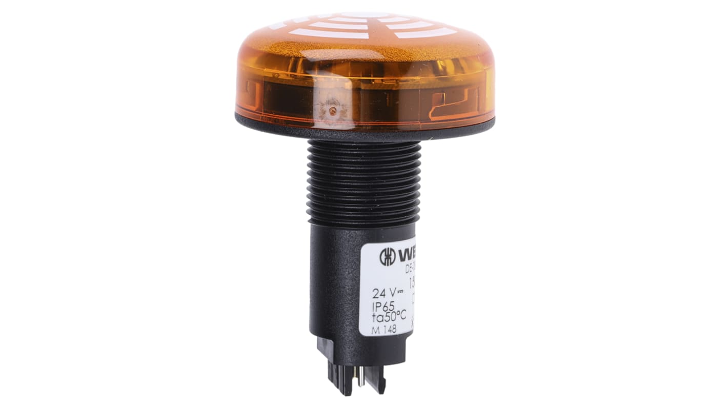 Indicator luminoso y acústico LED Werma 150, 24 Vdc, Amarillo, , 80dB @ 1m, IP65