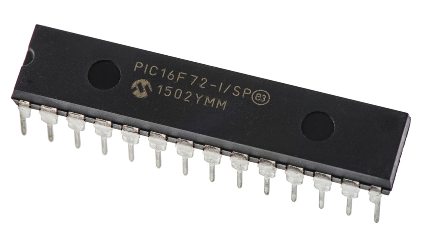 Microchip PIC16F72-I/SP, 8bit PIC Microcontroller, PIC16F, 20MHz, 2K Flash, 28-Pin SPDIP