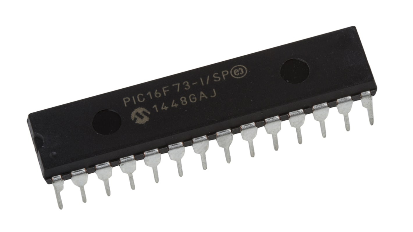 Microchip PIC16F单片机, PIC内核, 28针, SPDIP, 最大20MHz, 4K x 14 字 闪存, 192 B RAM