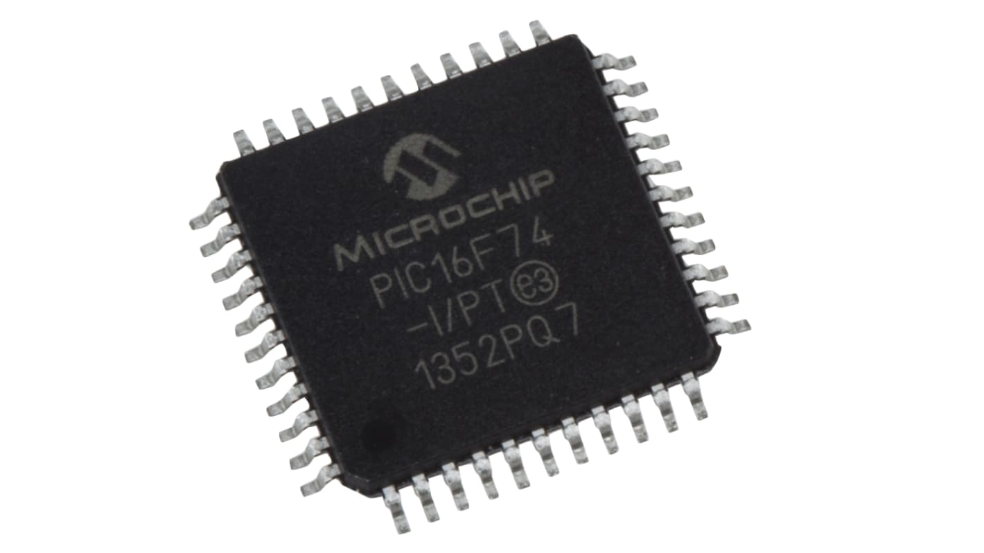 Microchip マイコン, PIC, 20MHz, 4 K x 14ワード, フラッシュ, 44-Pin TQFP