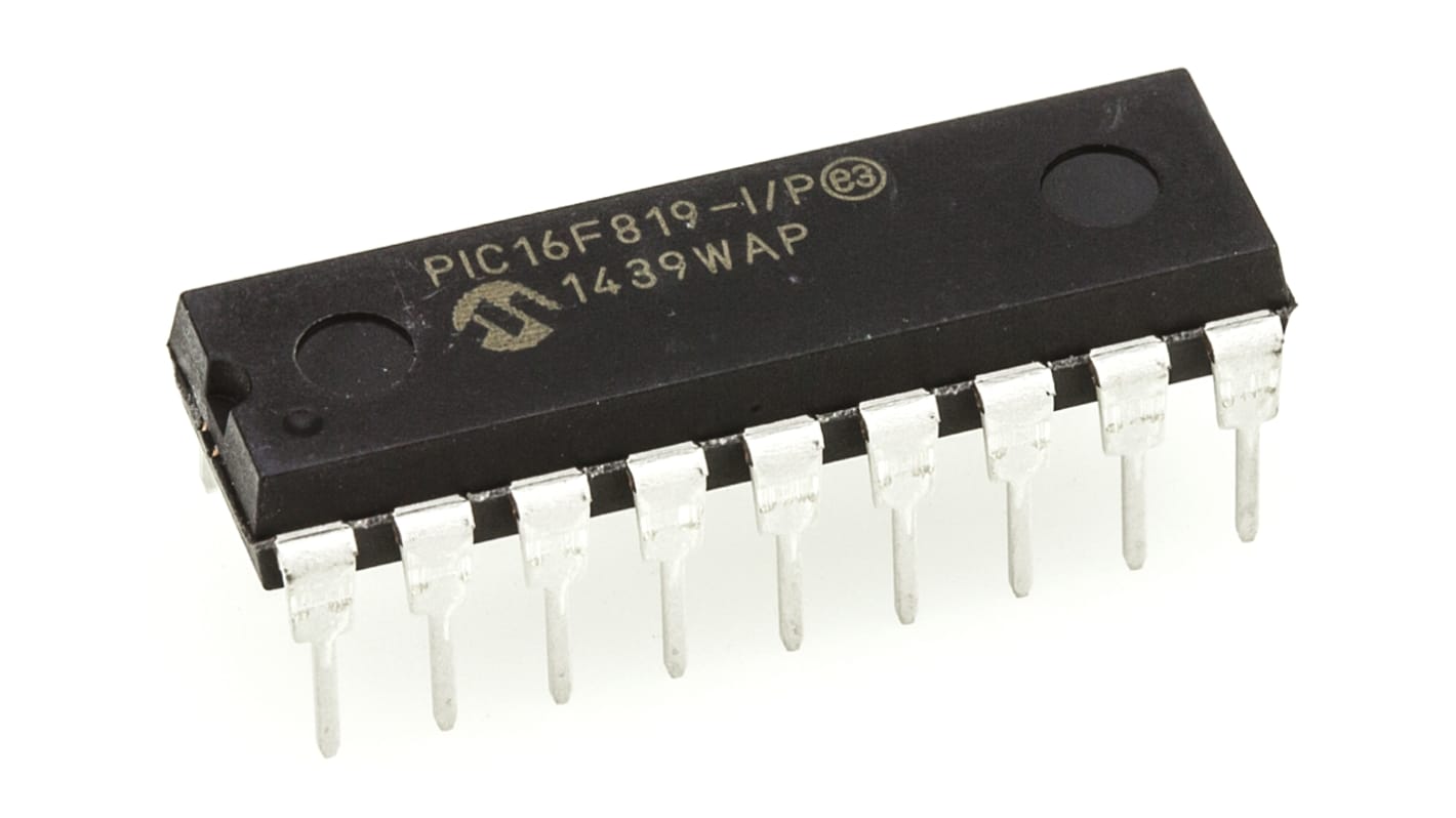 Microchip PIC16F单片机, PIC内核, 18针, PDIP, 最大20MHz, 3.584 kB、256 B 闪存, 256 B RAM