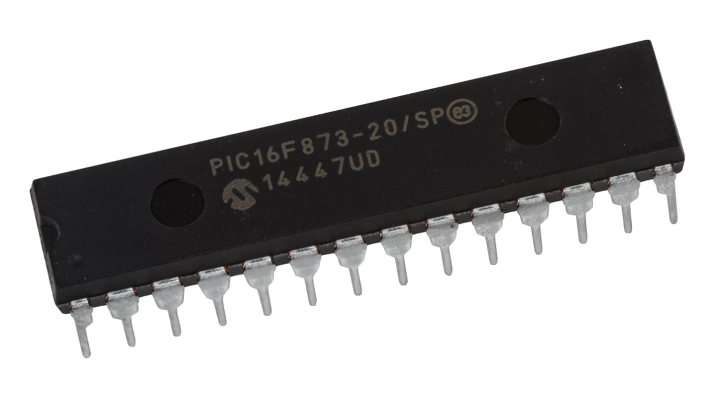 Microcontrolador Microchip PIC16F873-20/SP, núcleo PIC de 8bit, RAM 192 B, 20MHZ, SPDIP de 28 pines