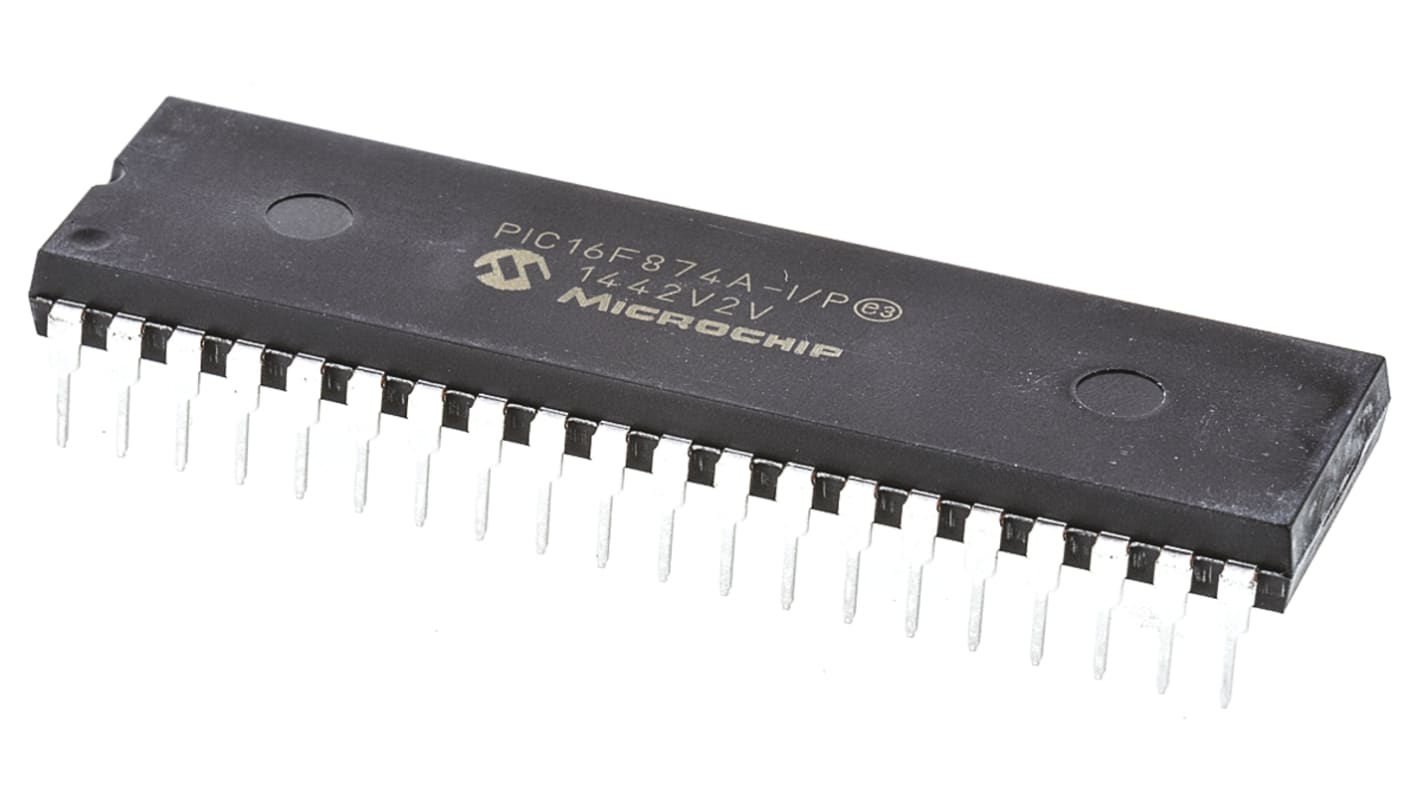 Microchip PIC16F874A-I/P, 8bit PIC Microcontroller, PIC16F, 20MHz, 7.2 kB, 128 B Flash, 40-Pin PDIP