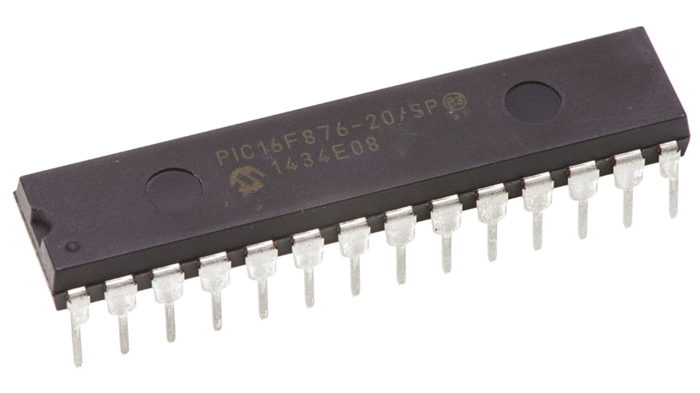 Microchip PIC16F876-20/SP, 8bit PIC Microcontroller, PIC16F, 20MHz, 256 x 8 words, 8K x 14 words Flash, 28-Pin SPDIP
