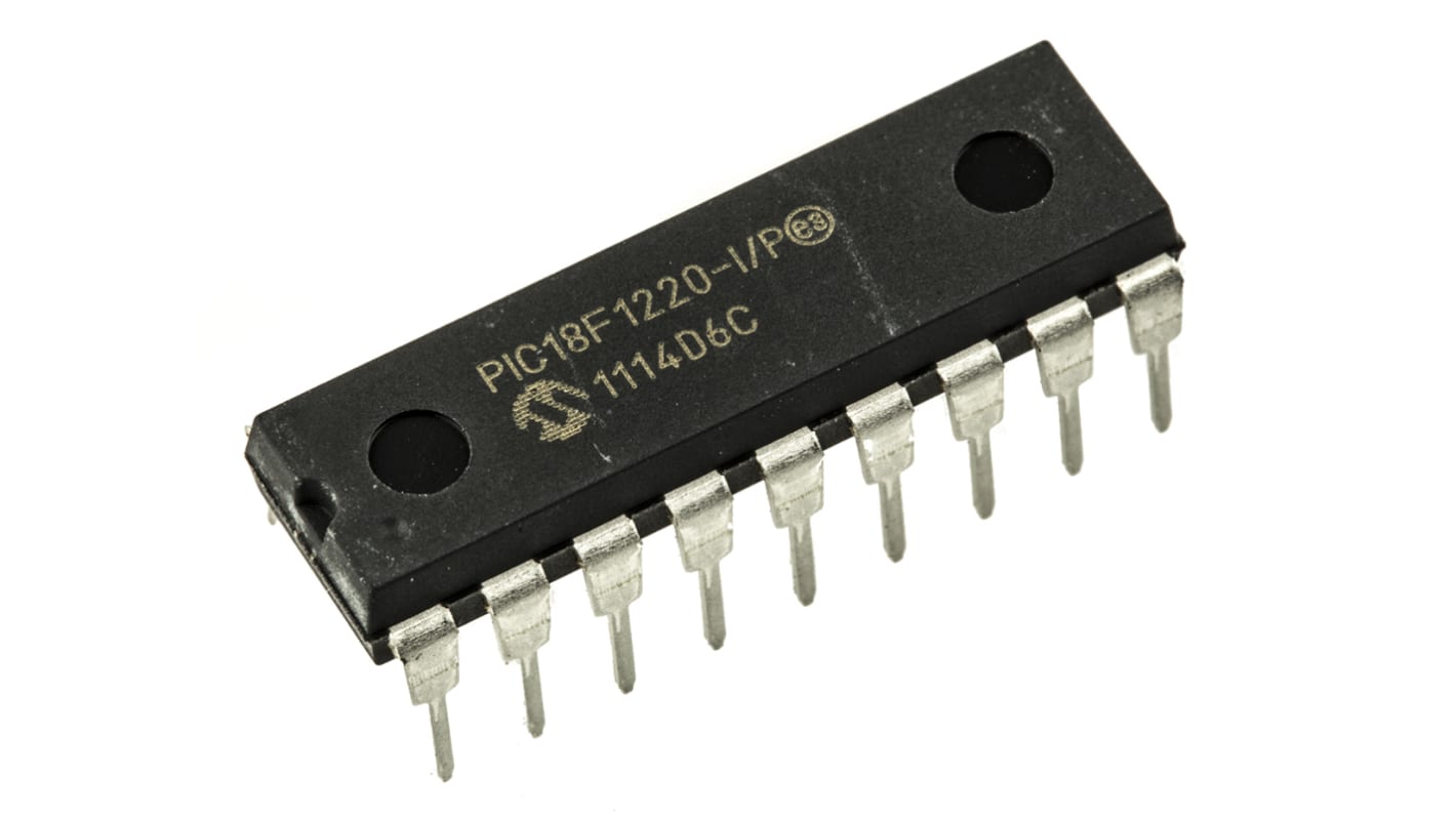 Microchip PIC18F1220-I/P, 8bit PIC Microcontroller, PIC18F, 40MHz, 4 kB, 256 B Flash, 18-Pin PDIP