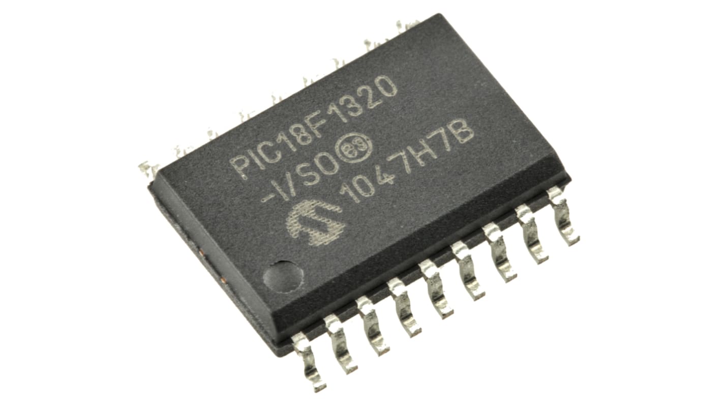 Microchip マイコン, PIC, 40MHz, 8 kB、256 B, フラッシュ, 18-Pin SOIC