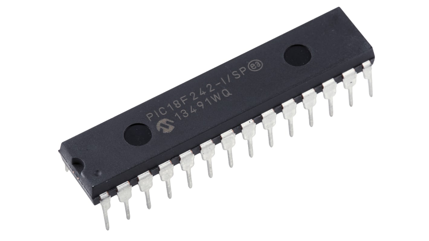 Microchip, 8bit PIC, PIC18F Microcontroller, 40MHz, 16 kB Flash, 28-Pin SPDIP