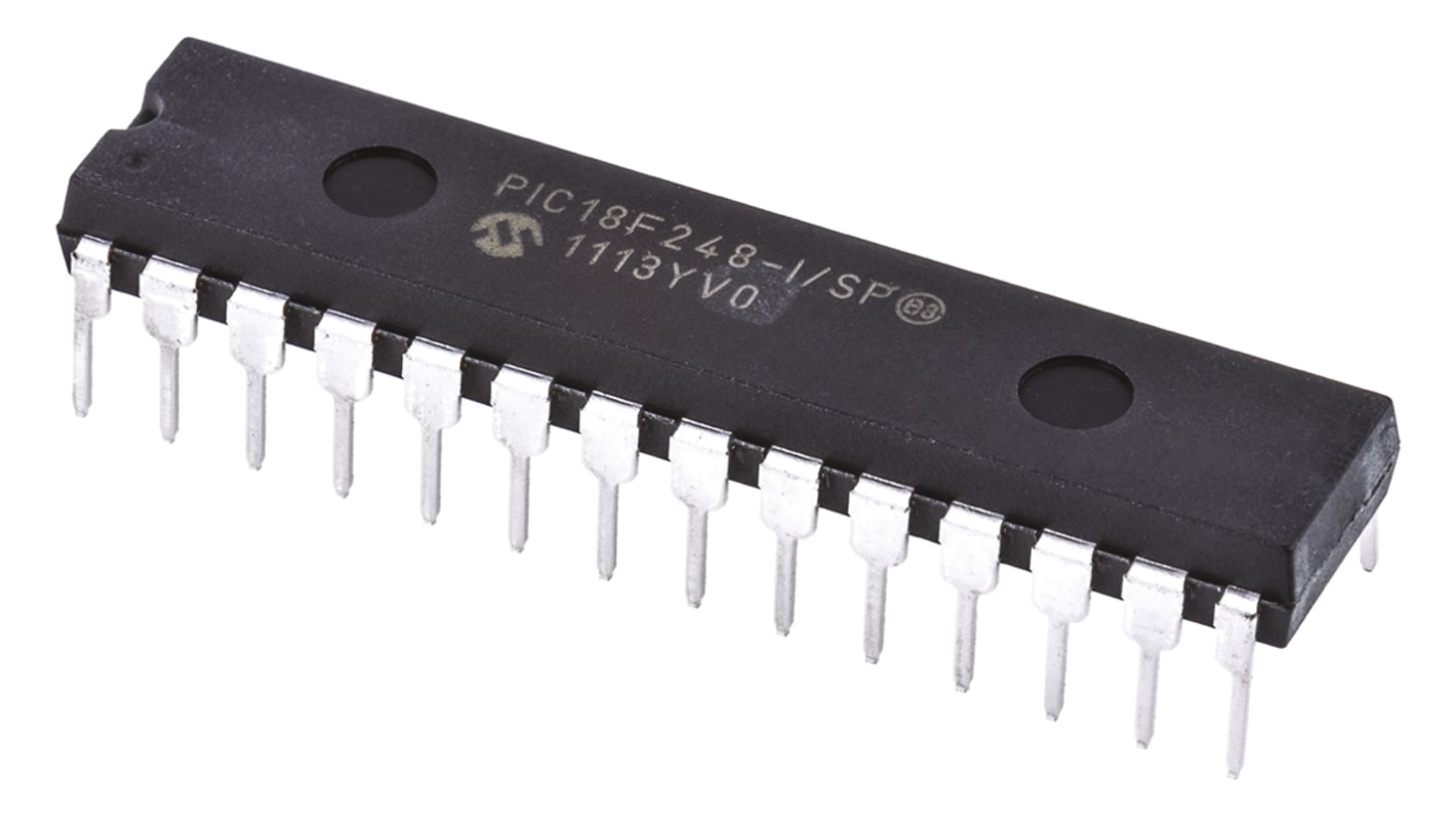 Microchip PIC18F248-I/SP, 8bit PIC Microcontroller, PIC18F, 40MHz, 16 kB, 256 B Flash, 28-Pin SPDIP