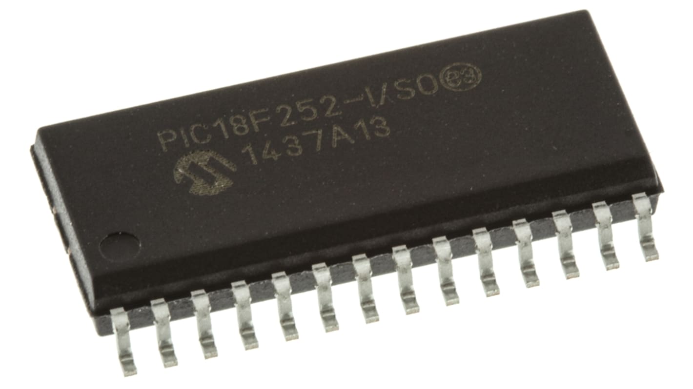 Microchip PIC18F单片机, PIC内核, 28针, SOIC, 最大40MHz, 32 kB 闪存, 1.536 kB RAM