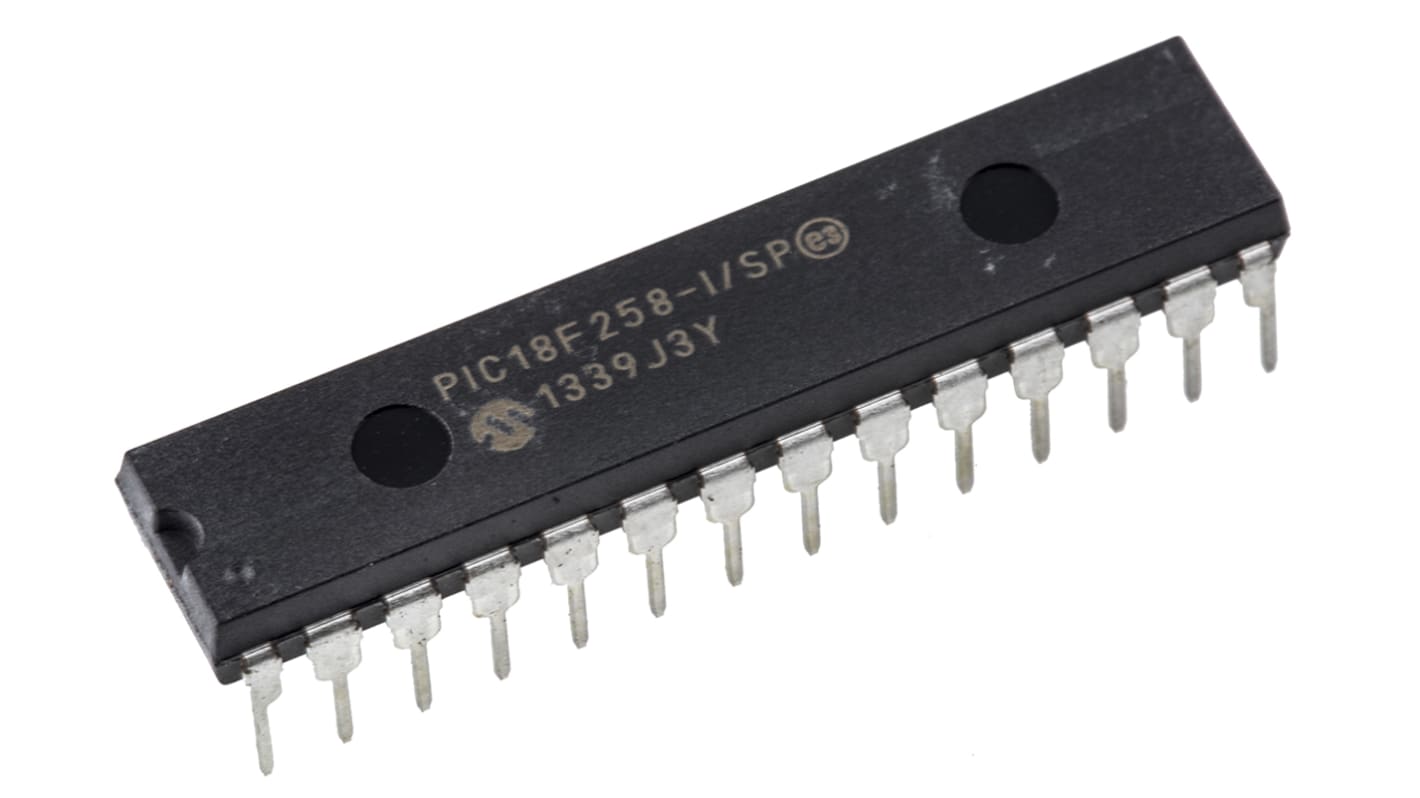 Microchip PIC18F单片机, PIC内核, 28针, SPDIP, 最大40MHz, 32 kB、256 B 闪存, 1.536 kB RAM