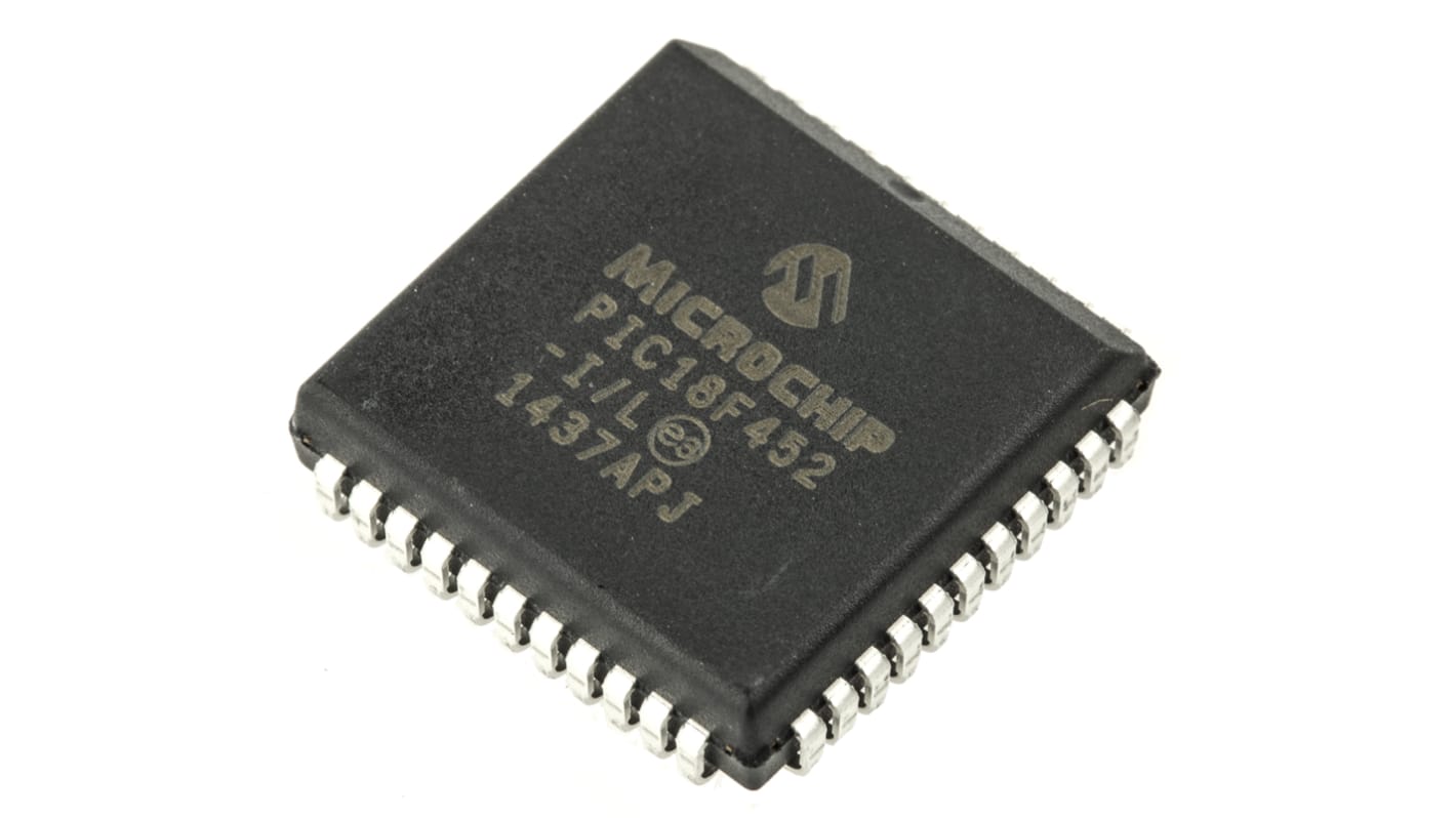 Microcontrollore Microchip, PIC, PLCC, PIC18F, 44 Pin, Montaggio superficiale, 8bit, 40MHz