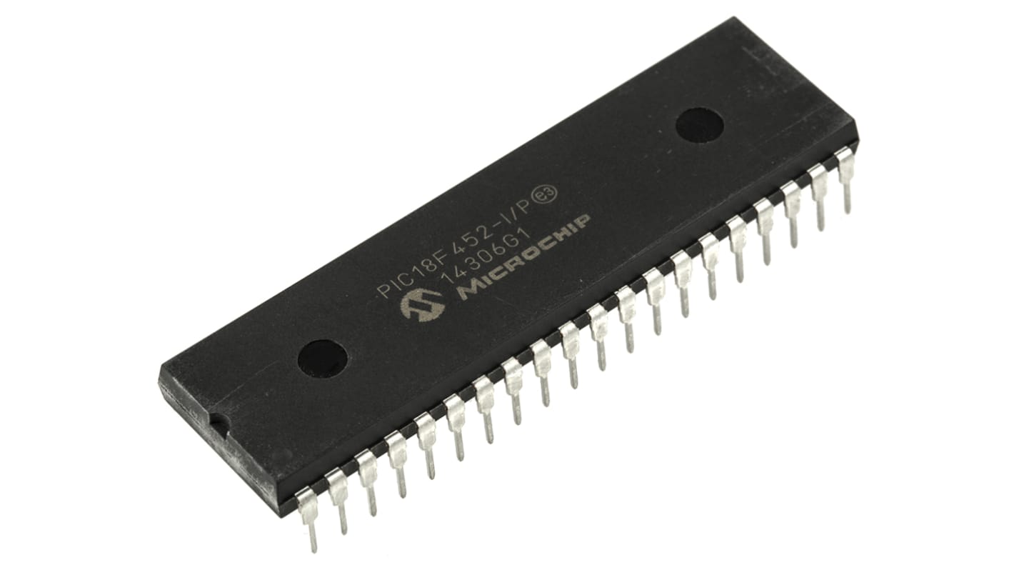 Microchip PIC18F单片机, PIC内核, 40针, PDIP, 最大40MHz, 32 kB 闪存, 1.536 kB RAM