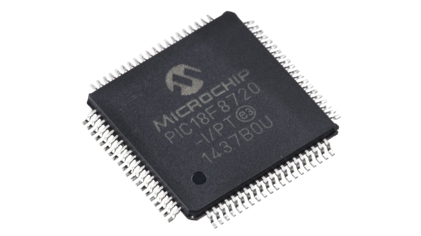 Microchip マイコン, PIC, 25MHz, 1.024 kB, 128 kB, フラッシュ, 80-Pin TQFP