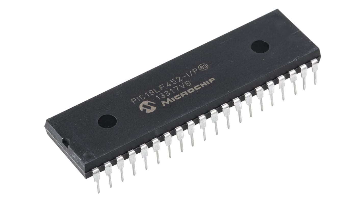 Microchip PIC18F单片机, PIC内核, 40针, PDIP, 最大40MHz, 32 kB 闪存, 1.536 kB RAM