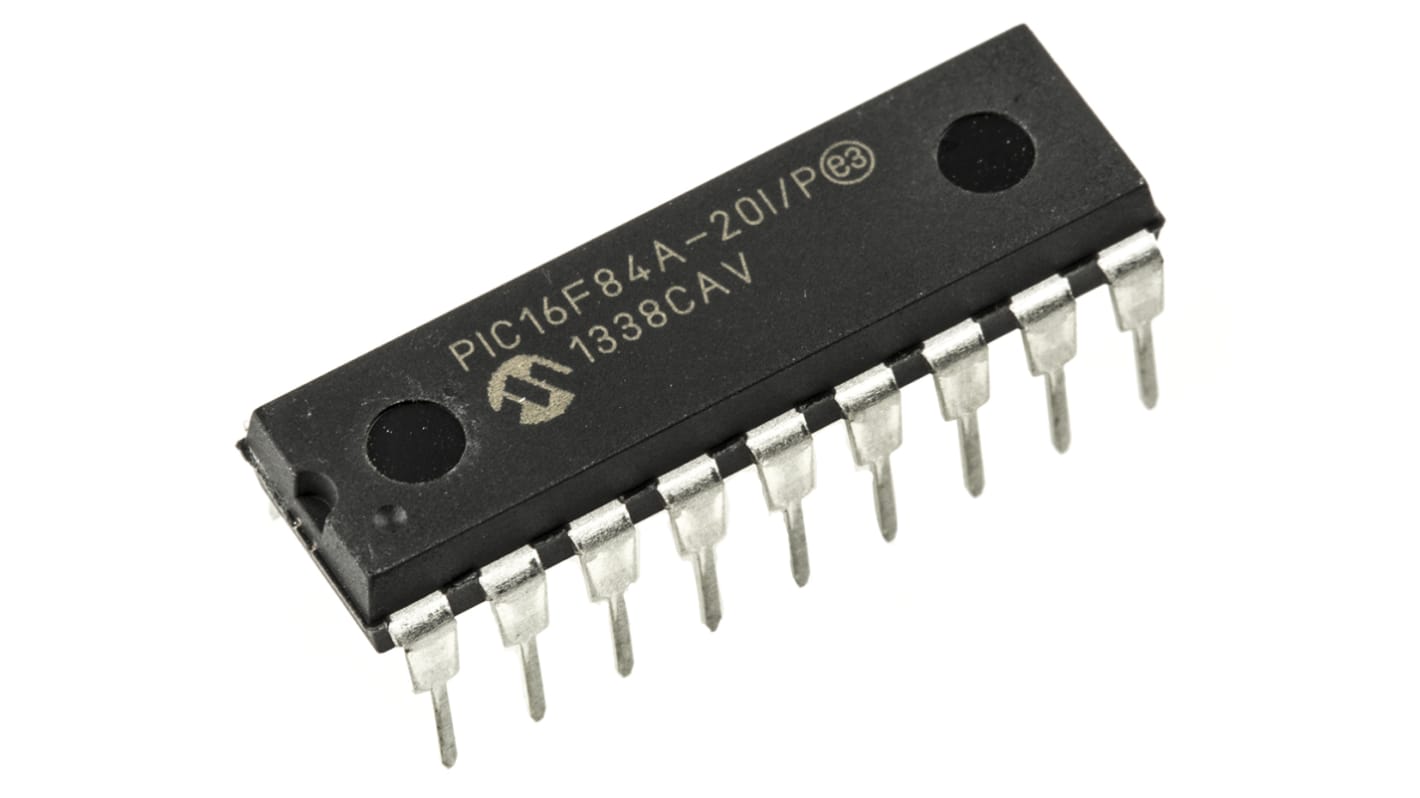 Microchip PIC16F84A-20I/P, 8bit PIC Microcontroller, PIC16F, 20MHz, 1024 x 14 words, 64 x 14 words Flash, 18-Pin PDIP