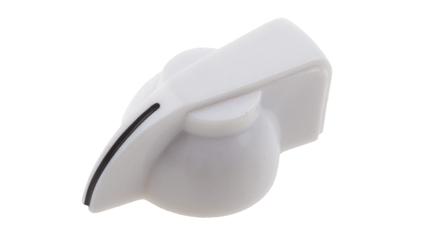 RS PRO プラスチック ポテンショメータ ノブ, 6.35mm 直径:32mm, グラブねじ