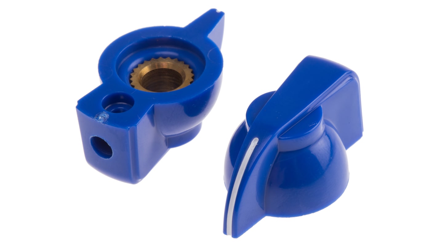 RS PRO プラスチック ポテンショメータ ノブ, 6.35mm 直径:32mm, グラブねじ