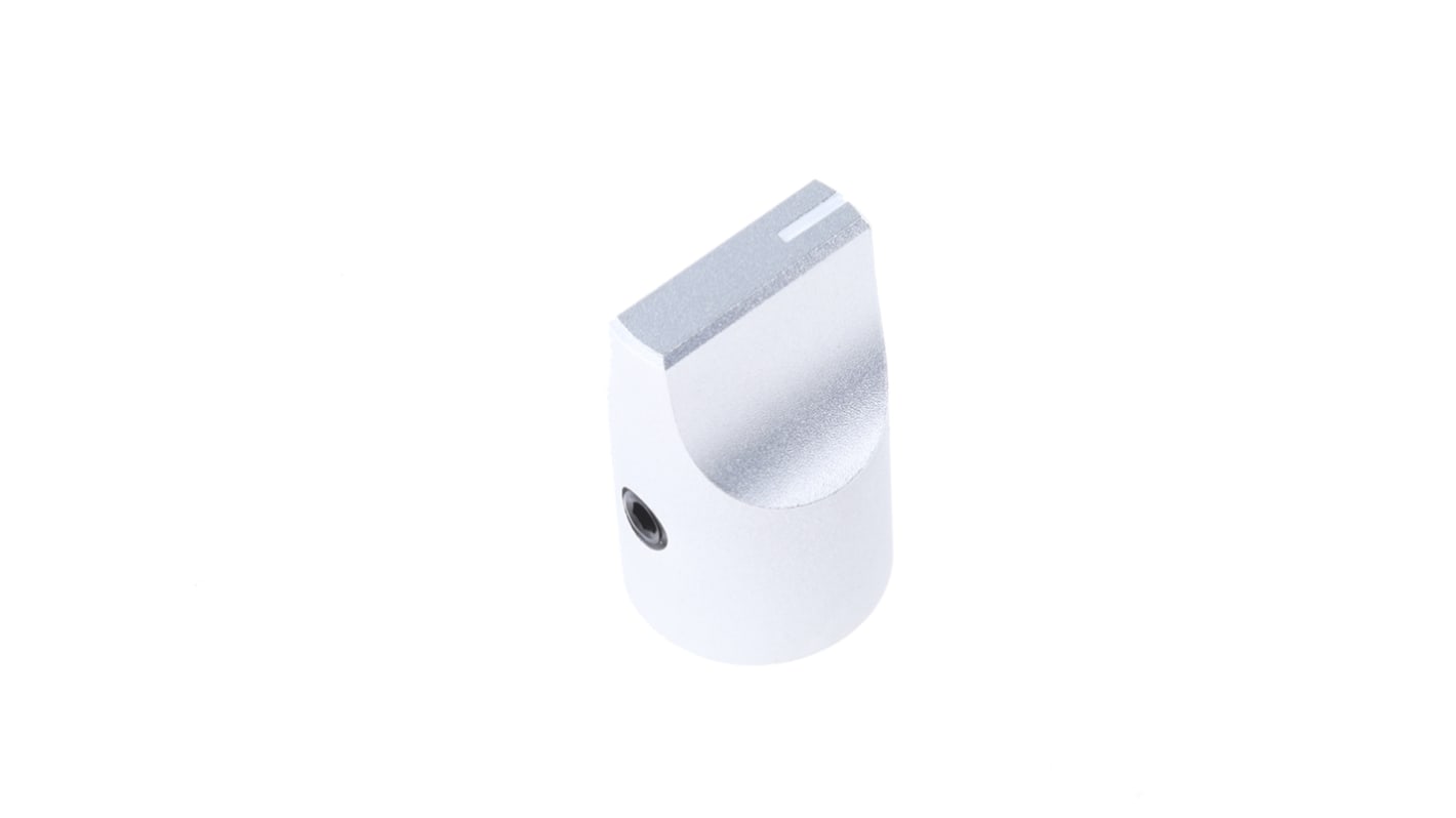 RS PRO 16.4mm Silver Potentiometer Knob for 6mm Shaft