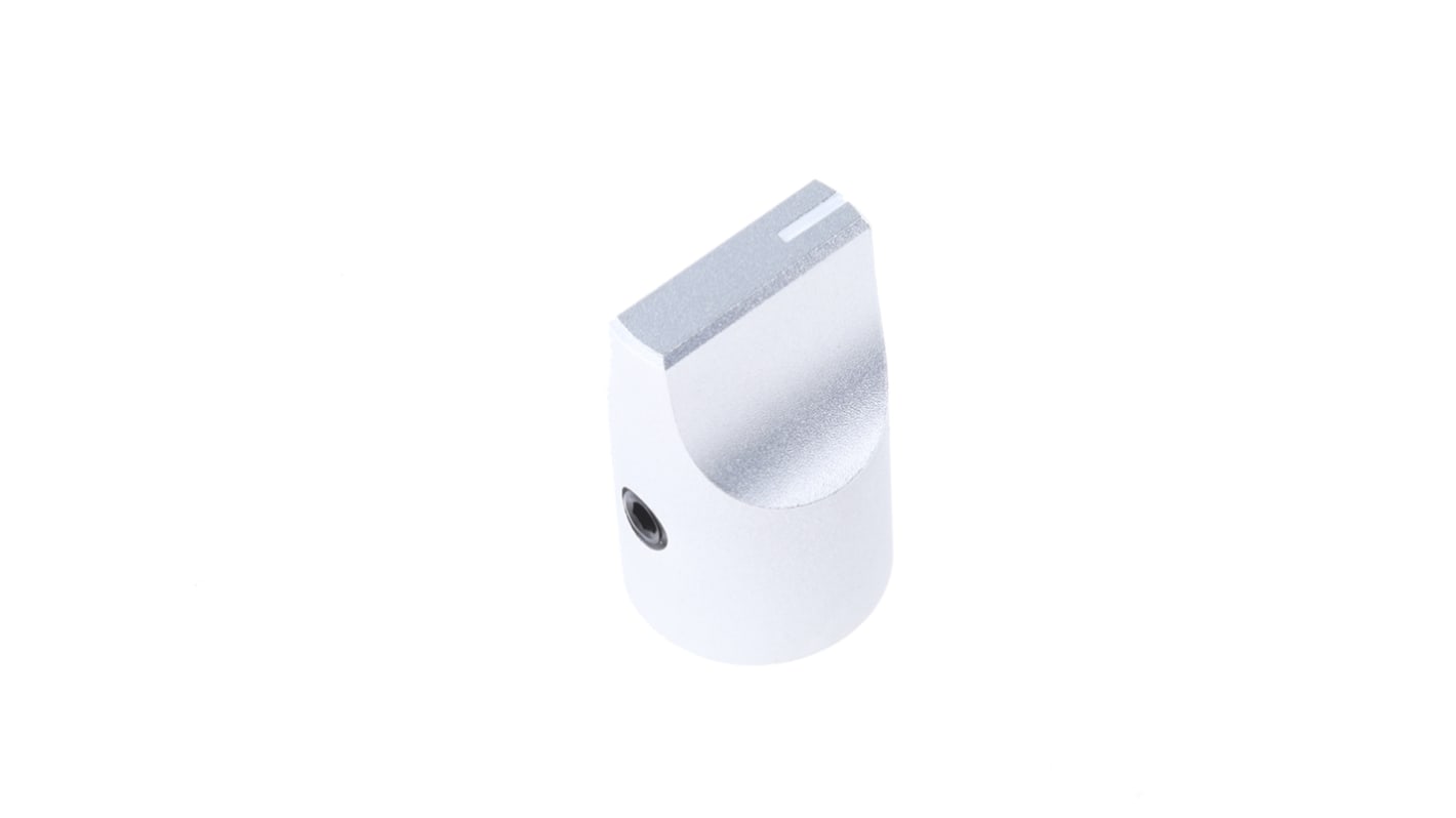 RS PRO 电位器旋钮, 6mm轴, Φ16.4mmx26.7mm高旋钮, 银色