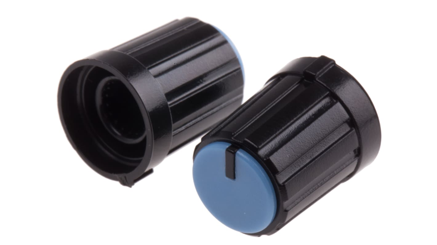 RS PRO プラスチック ポテンショメータ ノブ, 6mm, 丸型軸 直径:13.3mm, Push-On