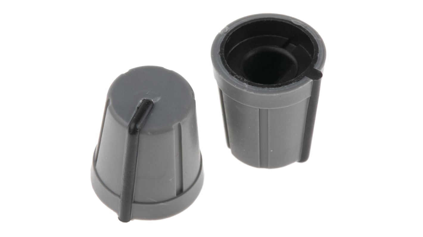 RS PRO プラスチック ポテンショメータ ノブ, 6mm, D字型軸 直径:13mm, Push-On