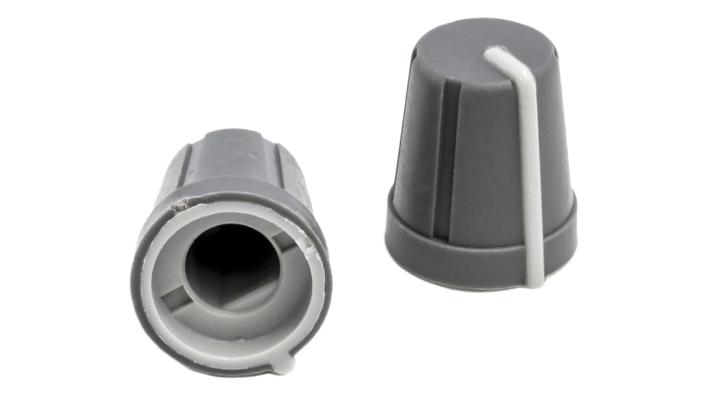 RS PRO プラスチック ポテンショメータ ノブ, 6.4mm, D字型軸 直径:13mm, Push-On