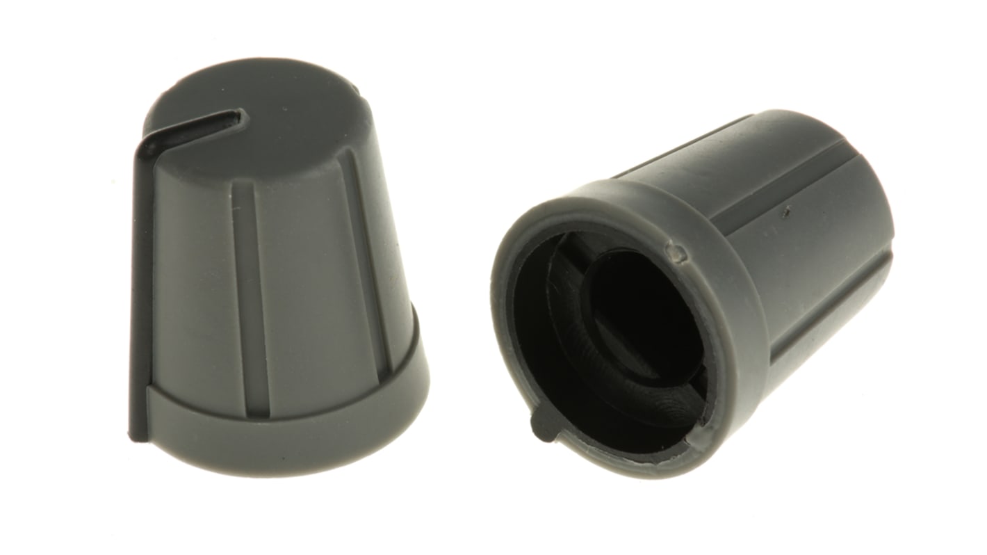 RS PRO プラスチック ポテンショメータ ノブ, 6.4mm, D字型軸 直径:13mm, Push-On