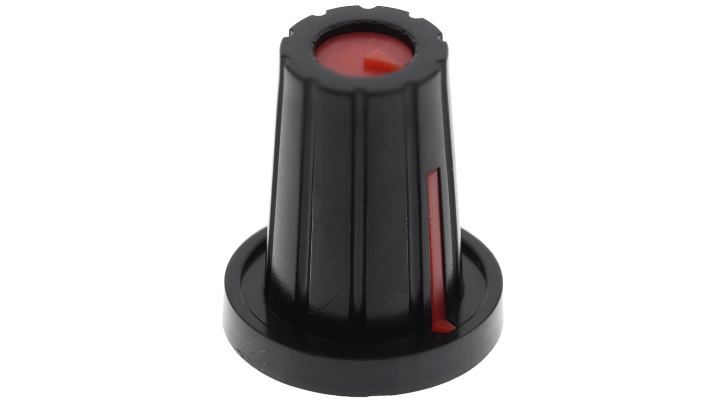 RS PRO プラスチック ポテンショメータ ノブ, 6.4mm, D字型軸 直径:17mm, Push-On
