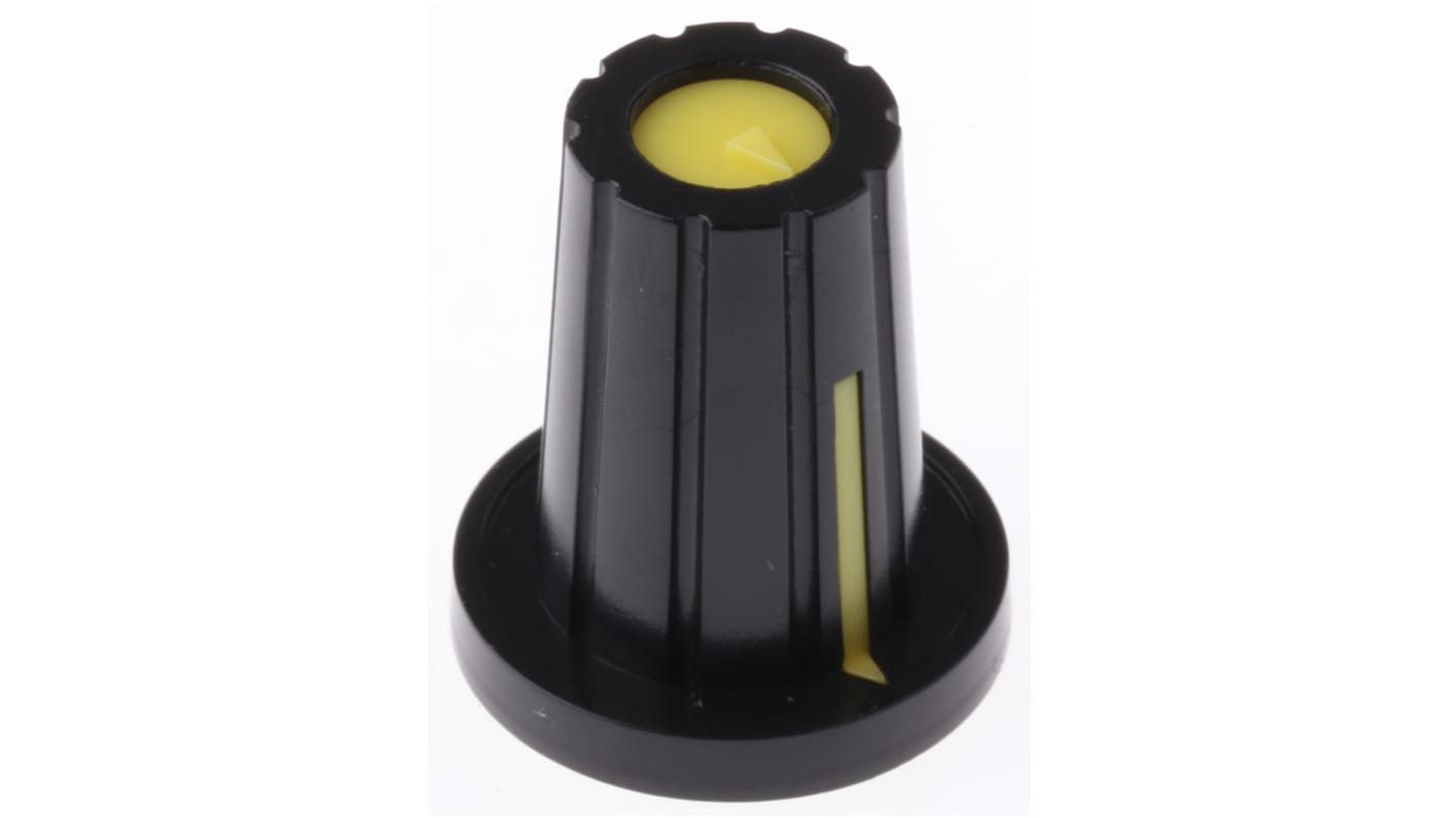 RS PRO プラスチック ポテンショメータ ノブ, 6.4mm, D字型軸 直径:17mm, Push-On