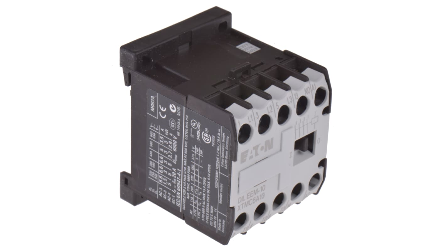 Eaton xStart Contactor, 230 V ac Coil, 3-Pole, 6.6 A, 3 kW, 3NO, 400 V ac