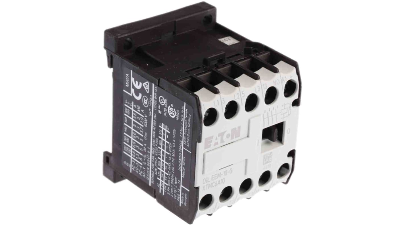 Eaton xStart Contactor, 24 V dc Coil, 3-Pole, 6.6 A, 3 kW, 3NO, 690 V ac