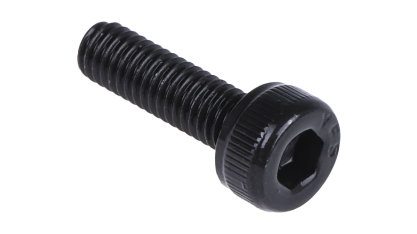 RS PRO Black, Self-Colour Steel Hex Socket Cap Screw, DIN 912, M3 x 10mm