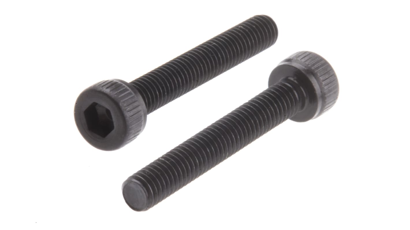 RS PRO M3 x 20mm Hex Socket Cap Screw Black, Self-Colour Steel