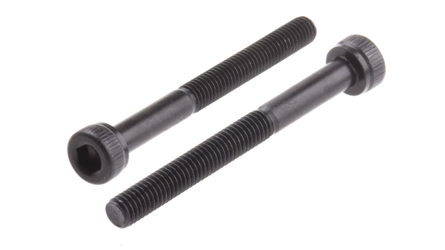 RS PRO M3 x 30mm Hex Socket Cap Screw Black, Self-Colour Steel