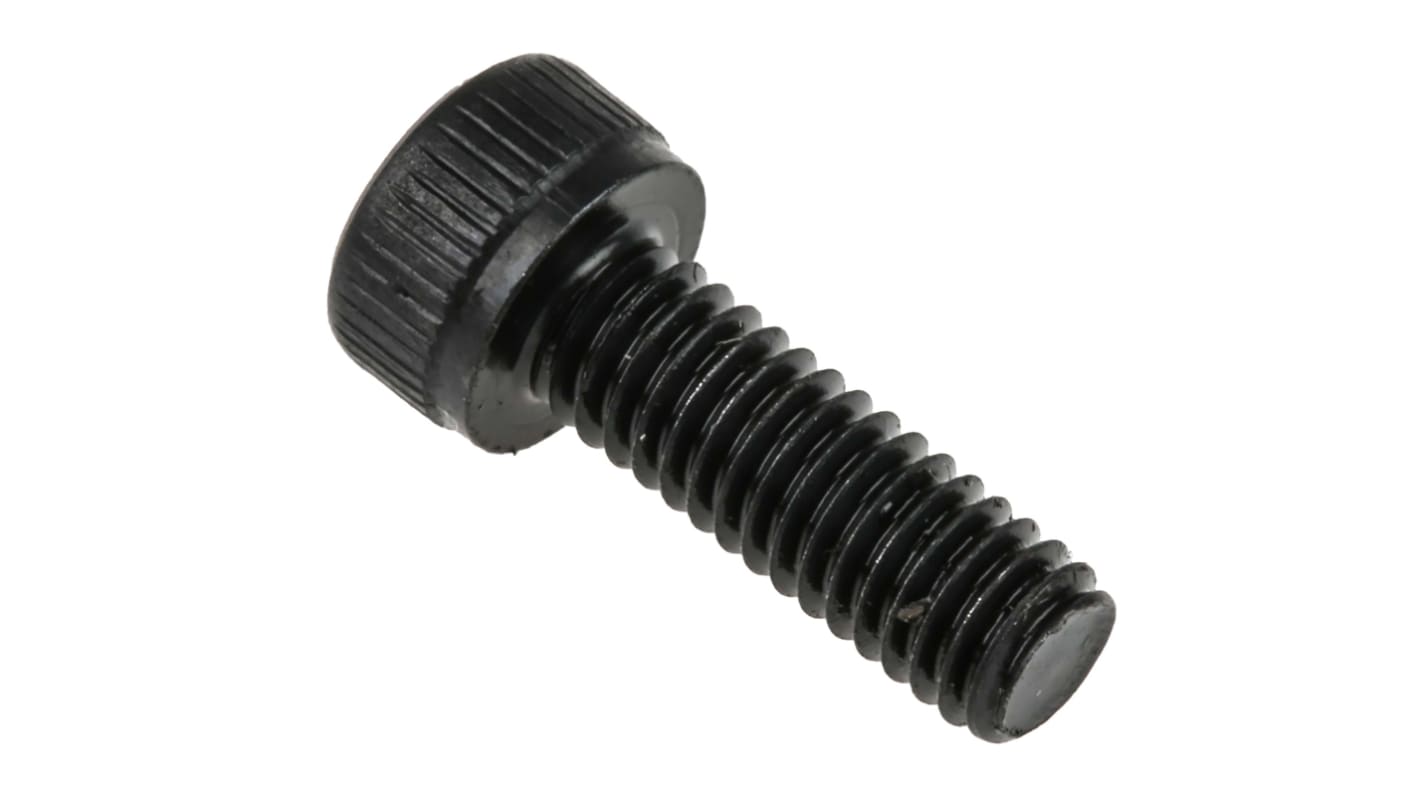 RS PRO M4 x 12mm Hex Socket Cap Screw Black, Self-Colour Steel
