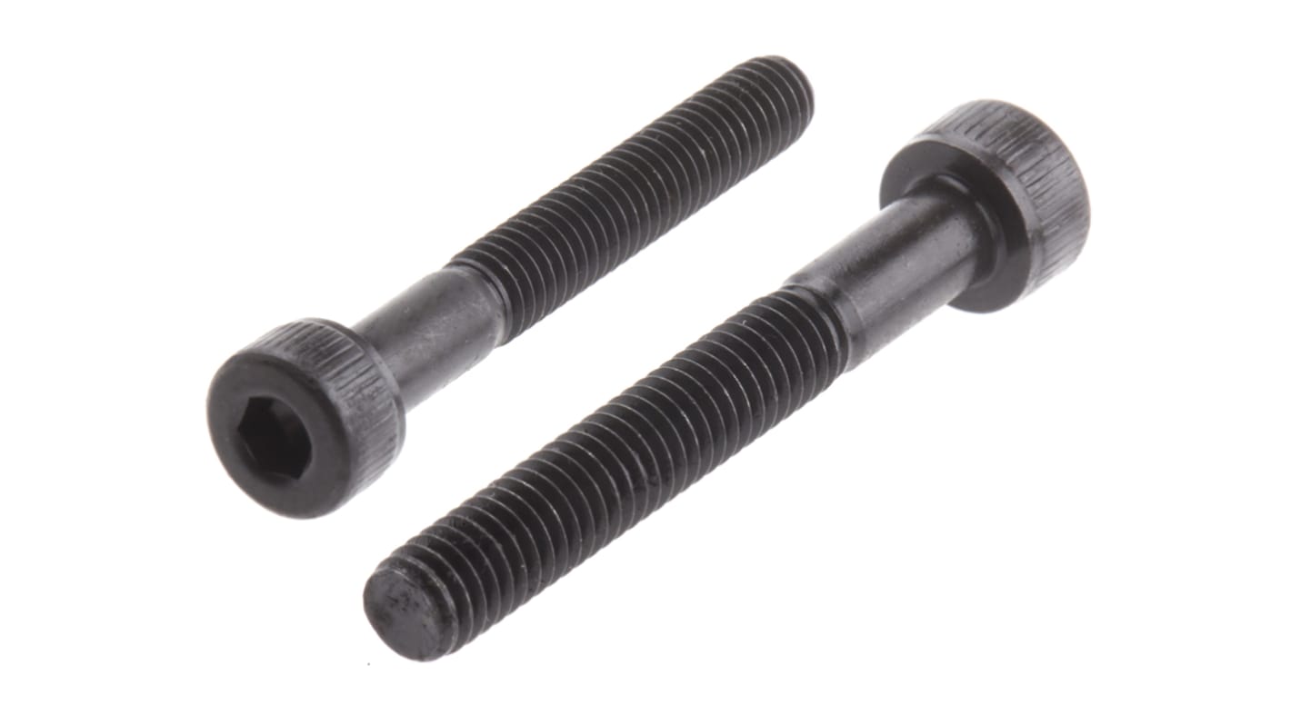 RS PRO M4 x 30mm Hex Socket Cap Screw Black, Self-Colour Steel