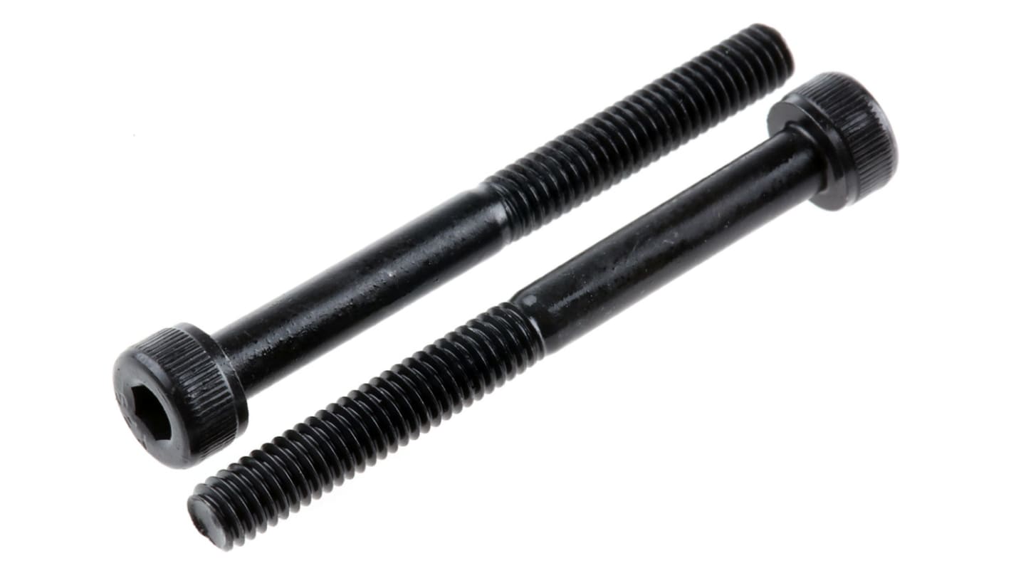 RS PRO M4 x 40mm Hex Socket Cap Screw Black, Self-Colour Steel