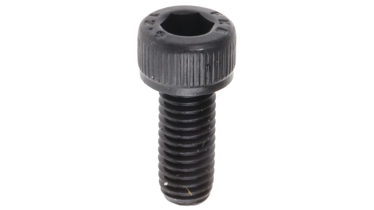 RS PRO M5 x 12mm Hex Socket Cap Screw Black, Self-Colour Steel