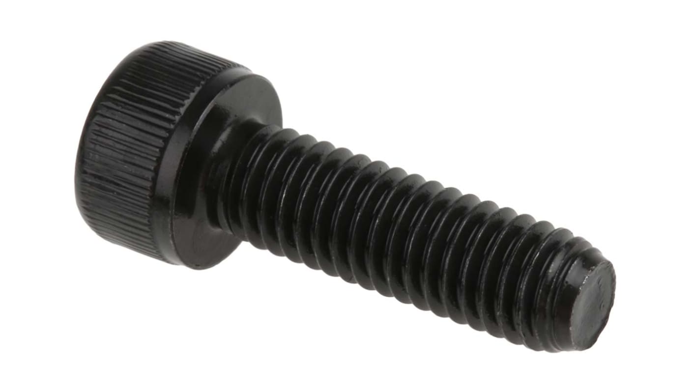 RS PRO M6 x 20mm Hex Socket Cap Screw Black, Self-Colour Steel