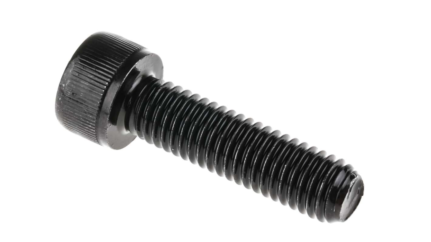 RS PRO M8 x 30mm Hex Socket Cap Screw Black, Self-Colour Steel