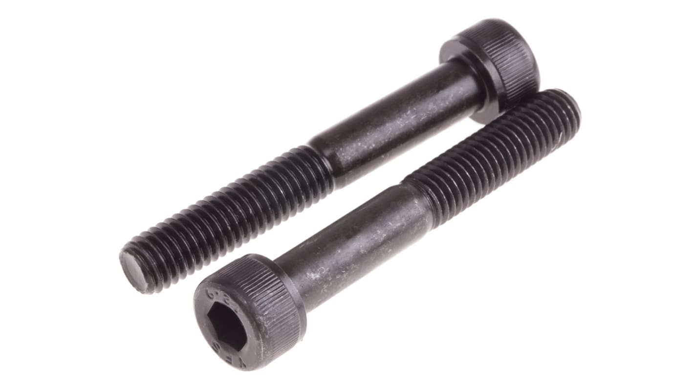 RS PRO M8 x 55mm Hex Socket Cap Screw Black, Self-Colour Steel